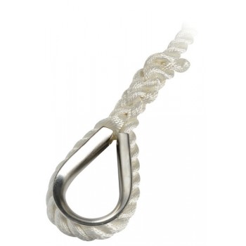 Cima per ormeggio in poliestere BIANCA impiombata con redancia inox